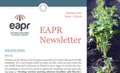 Front page of Spring 2019 newsletter